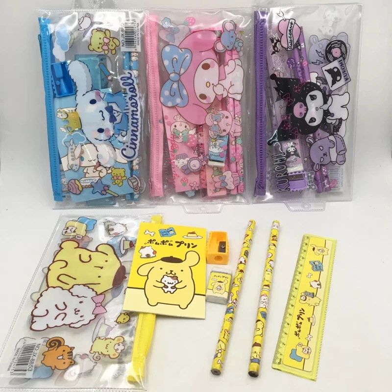 HY198 Wholesale Stationary Sets Ruler Eraser Pencil Mini Notebook School Supplies