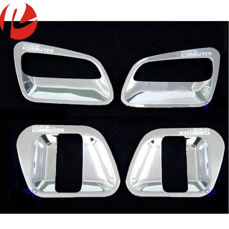 Hiace van KDH 200 2005-2016 chrome door bowl with hiace commuter logo front sliding middle door handle cover car accessories