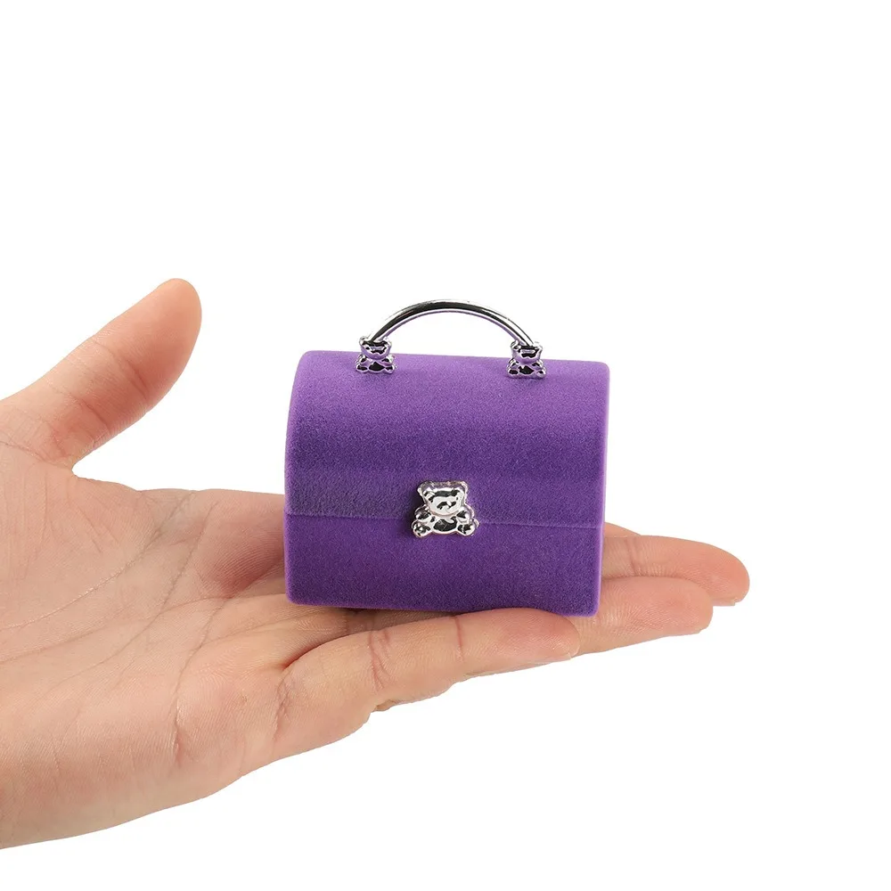 New Small Mini Jewelry Gift Jewellery Ring Box Velvet Flocked Fabric Wedding Ring Box Jewelry Chest Cute Ring Box