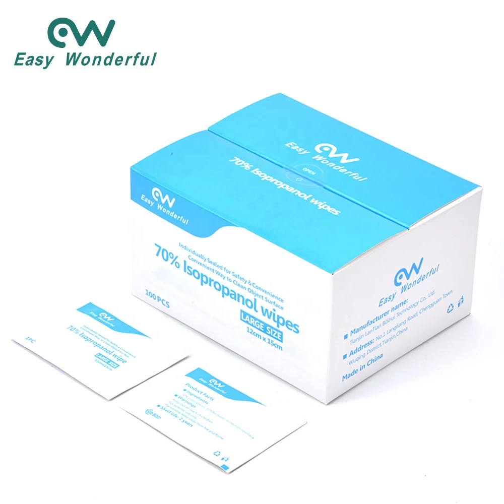 70% Isopropyl Alcohol Wipe Pad Wet Wholesale Antibacterial Wet Wipes 70 Isopropanol Alcohol Prep Pads
