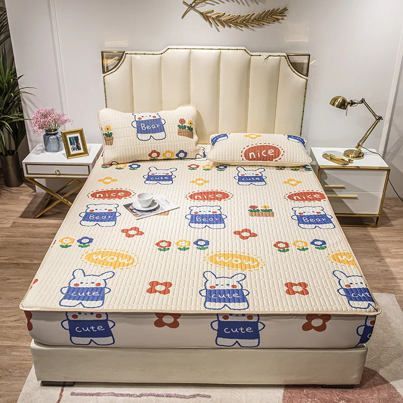 Cheap fitted bedsheet summer sleeping mat bed sheet mattress protector cover 180*200