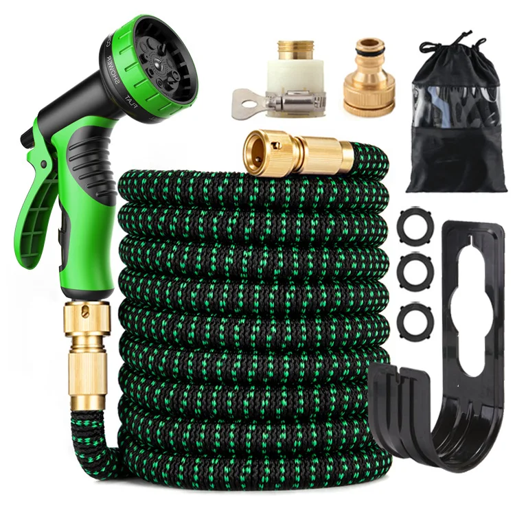 SJD001 Cheap garden magic hose pipe expandable water spray gun wear resistant elastic folding irrigation garden hose