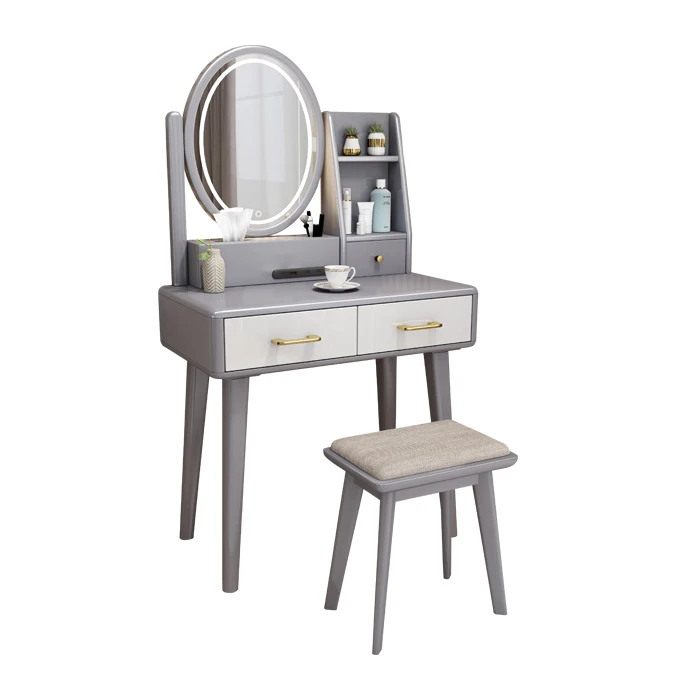 Wholesale  Bedroom Wooden Makeup Dresser Dressing Table with LED Mirror