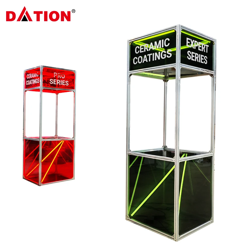 Hot Sale rotating glass display cabinet With Light Good Quality Aluminum showcase display stand