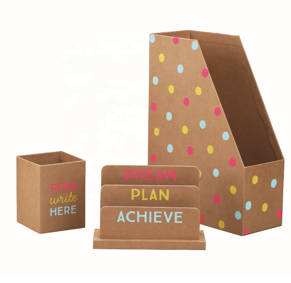 Business Kraft Paper Series Printing Pen Holder Office Supplies Accessories Set
