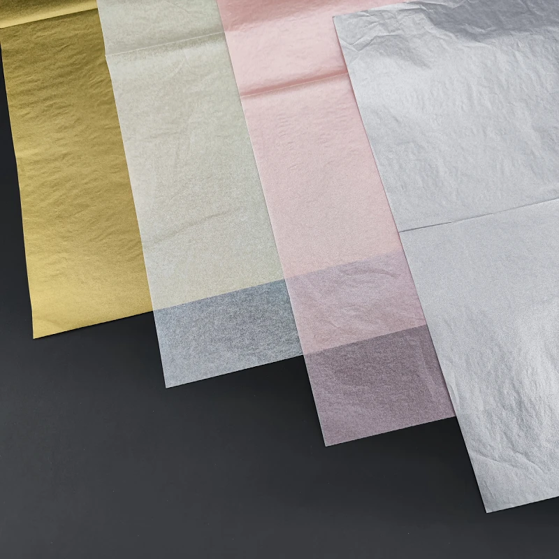 Custom Gold Pink Silver Rose Gold Wrapping Paper Uncoated Wood Pulp Tissue Wrapping Paper for Gift Packaging Clothes Wrap