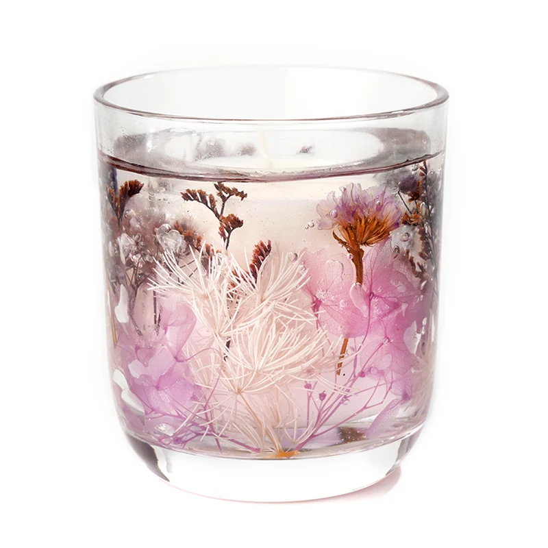 Jelly Wax Scented Candle Wholesale Soy Wax Essential Oil Incense Art Glass Jar Decoration Handmade Bedroom Wedding Gift