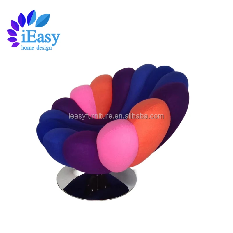 Современный Вращающийся Круглый анемоновый стул iEasyFurniture для отдыха вращающийся бархатный с лепестками акцентом одноместный диван