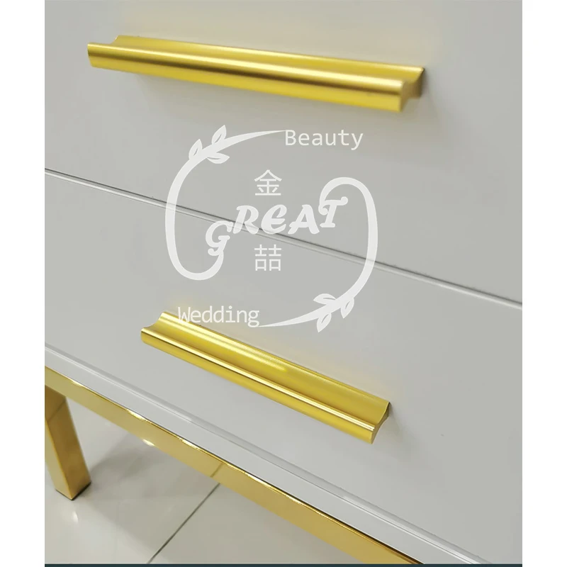 Great Foshan Factory Modern White Cheap Gold Metal Salon Trolley