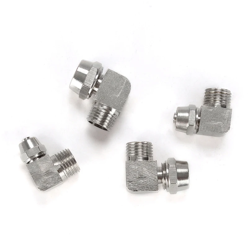 Rapid Push on Elbow Male Adaptor Brass Nickle quick right angle threaded elbow air hose connector pneumatic quick fitting
