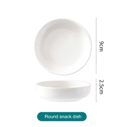 Wholesale Northern European Round Square Ceramic Fruit Snack Plate Fruit Salad Bowl Fresh Ceramic Snack Dish Tableware