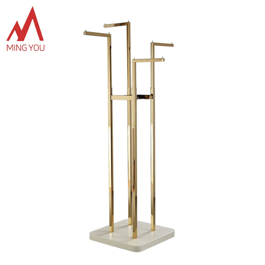 Стойка для одежды, магазин одежды, простой стиль, золотой дизайн, полированная опора