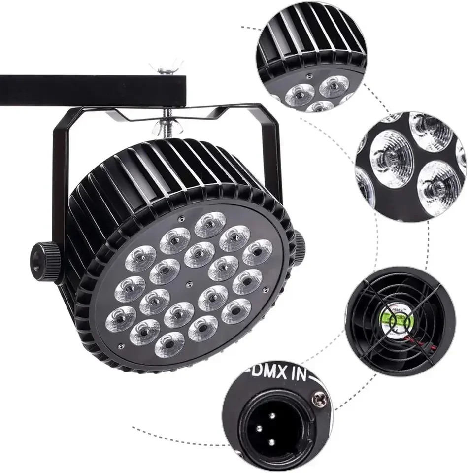 18eyes LED Effect Par Light With DMX Control RGB 3in1 Sim Par Light Use For Home Party Dance Floor Stage Lighting