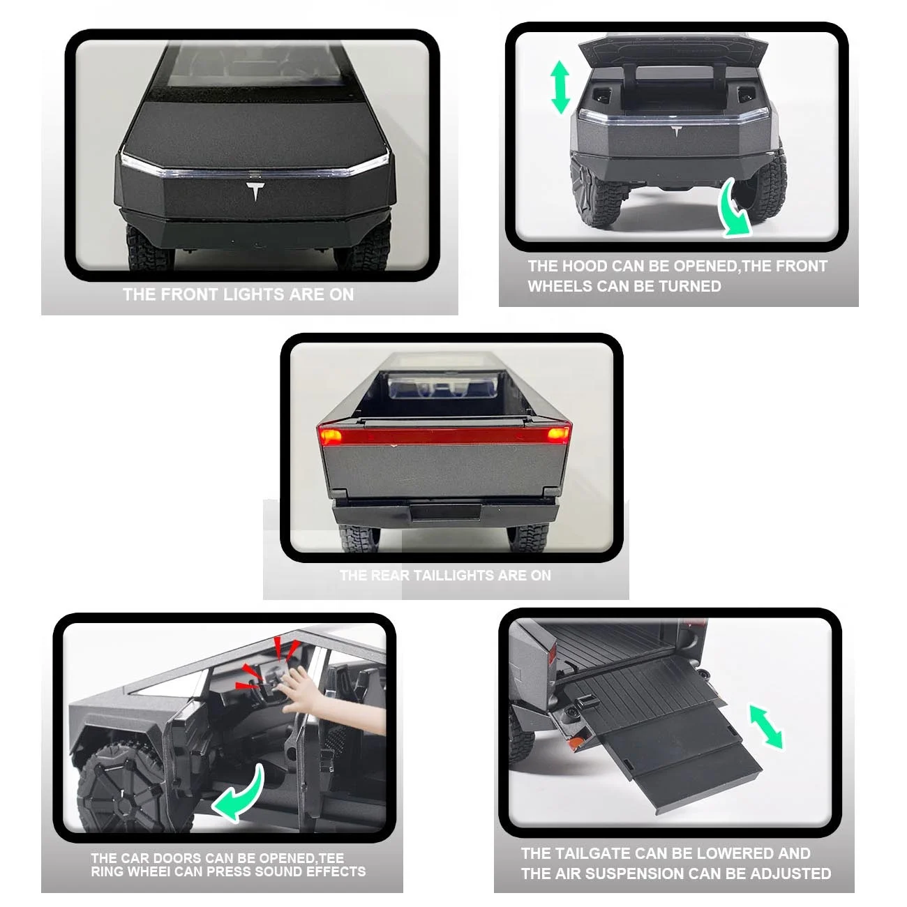 NEW 1:24 TESLA  Die Cast Model Car with Door Opening Engine Hood & Trunk Opening,Pull Back Alloy Toy Car With Lights and Sounds