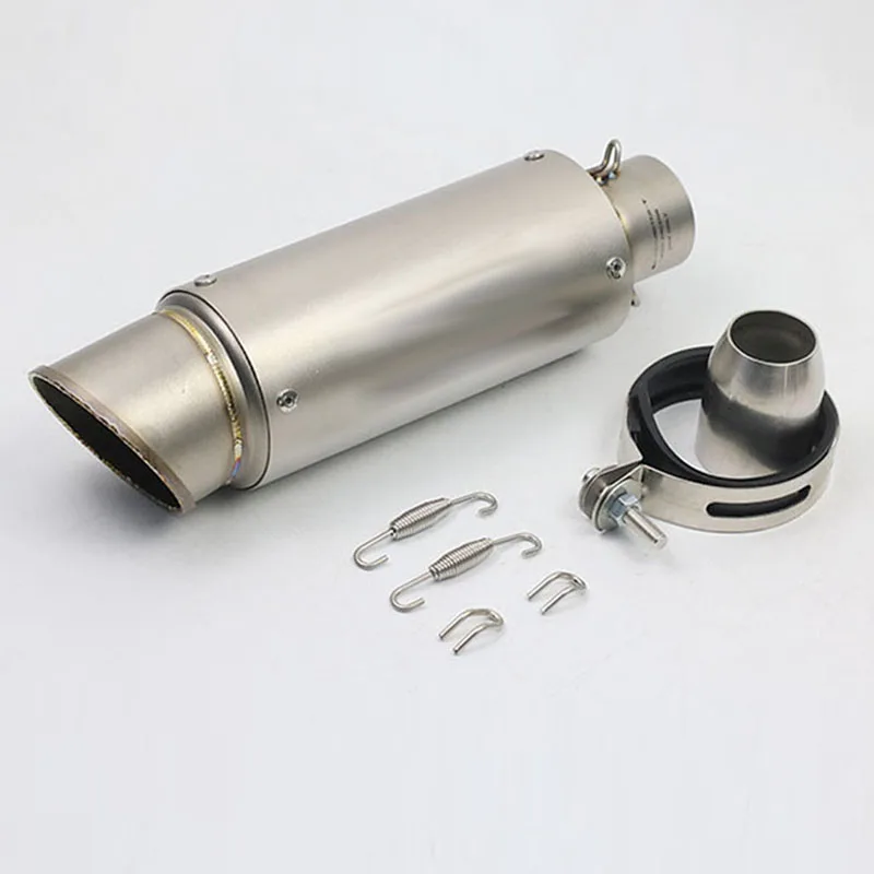 
60mm Inlet Motorcycle Exhaust Muffler Carbon Fiber Stainless Steel Pipe 