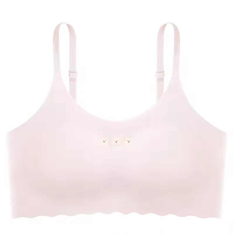 Y9241 Wholesale Children Kids Bra Thin Breathable Cute Seamless Bra for Kids Girls Lovely Printed Bra For Teenagers