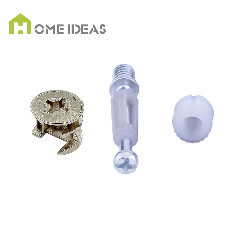 Furniture Fitting 3 In 1 Eccentric Wheel Nut Connector Fasteners Furniture Mini Fix Connection Fixer Screw