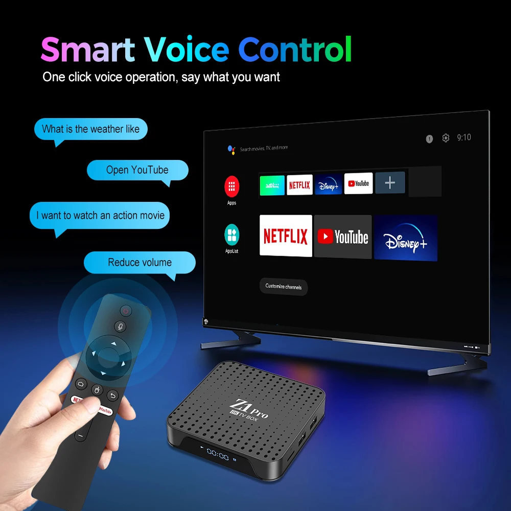 GYS Factory Price OEM  H313 2GB 16GB Android 10 4K BT Remote Dual WiFi Z1 Pro Smart Set Top Box