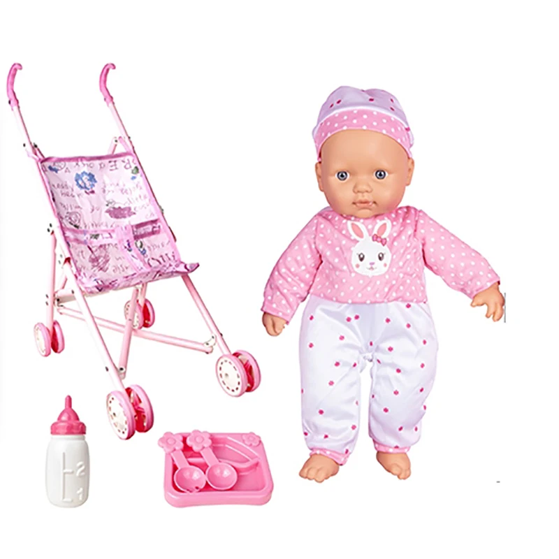 Coolerstuff Hot Selling Role Play Set Pretend Play Take Care Of The Baby American Doll Girl with Stroller