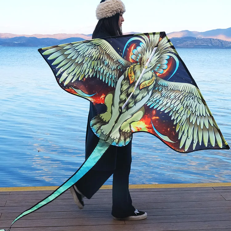 Kid Funny Toys Triangle  Shape Ancient Egypt Beast Image Kites Beach Park Travel