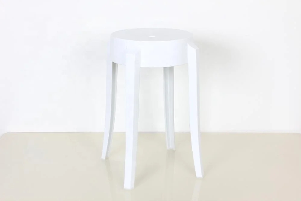 Convenient Stackable European Style Round Full PP Plastic Livingroom Stool Seating