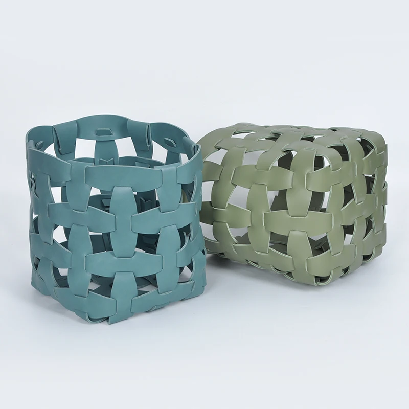 Nordic hand-woven waste paper basket bedroom dressing table put clothes artifact storage basket dirty clothes basket