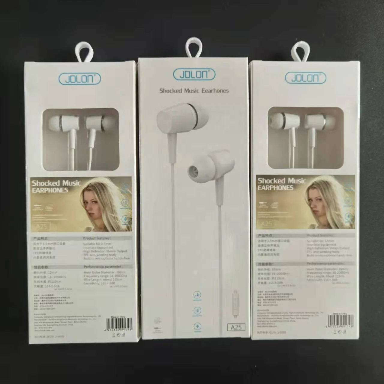 universal move free  year phone   retail package JDLON china low price 3.5mm wired earphone headphone headset