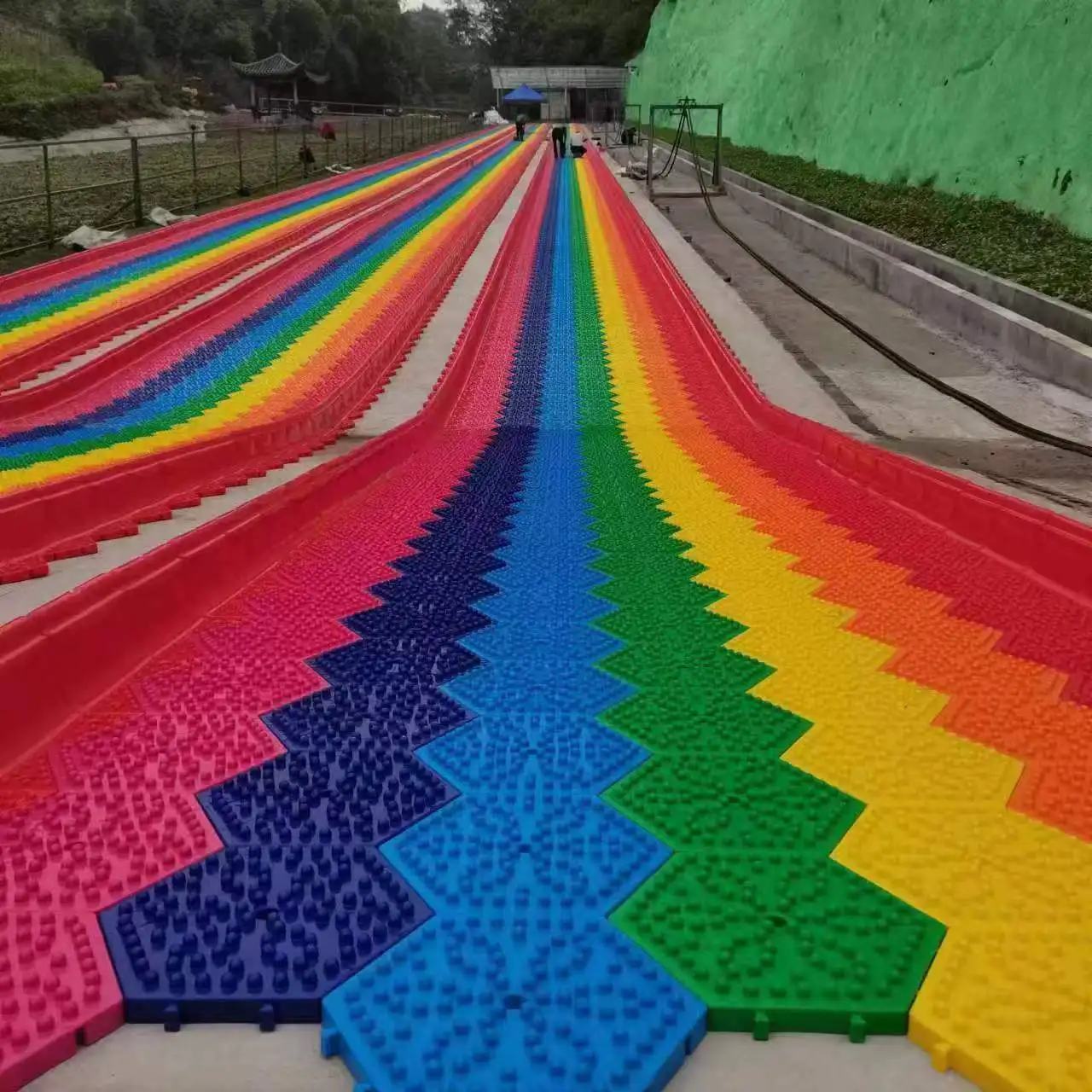 RainbowSlide открытый пластиковый парк развлечений весело и красочные развлечения