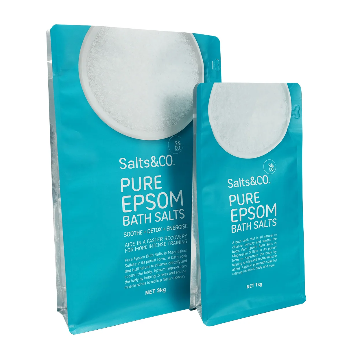 Manufacturer custom gravure printed stand up pouch for bath salt packaging