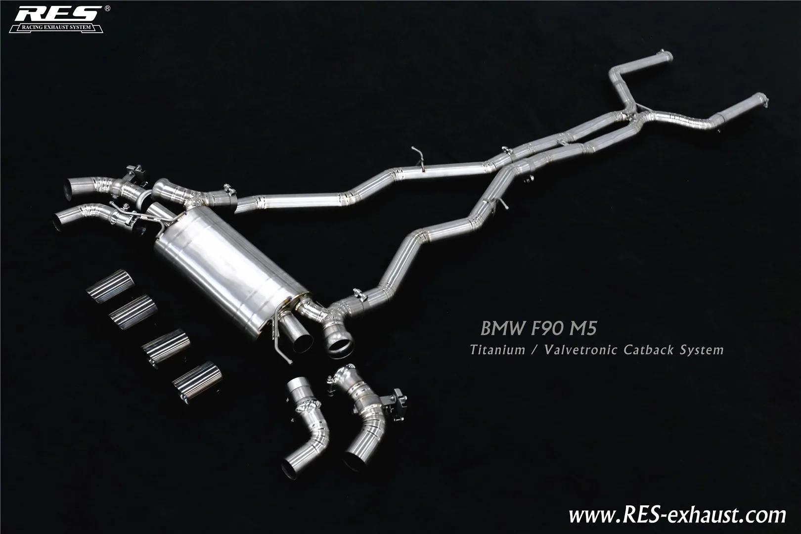 New Stainless steel/Titanium Valvetronic Catback Exhaust Tips system for BMW M5 F10/F90 4.4T S63 Exhaust