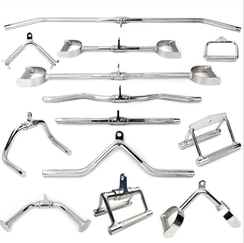 Multi Gym Equipment Exercise Grip Bar Cable Handle Press Pull Down Bar Strength Training Gym Accessories Handle Bars