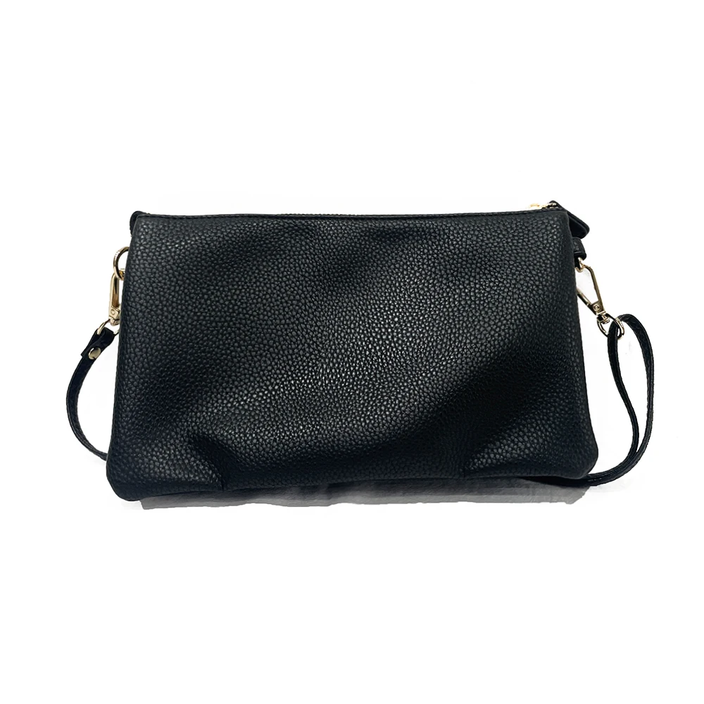 New Vegan Pu Zipper Cross-body Bag Hot Selling Women pure color purse Ladies Small Purse shoulder bag