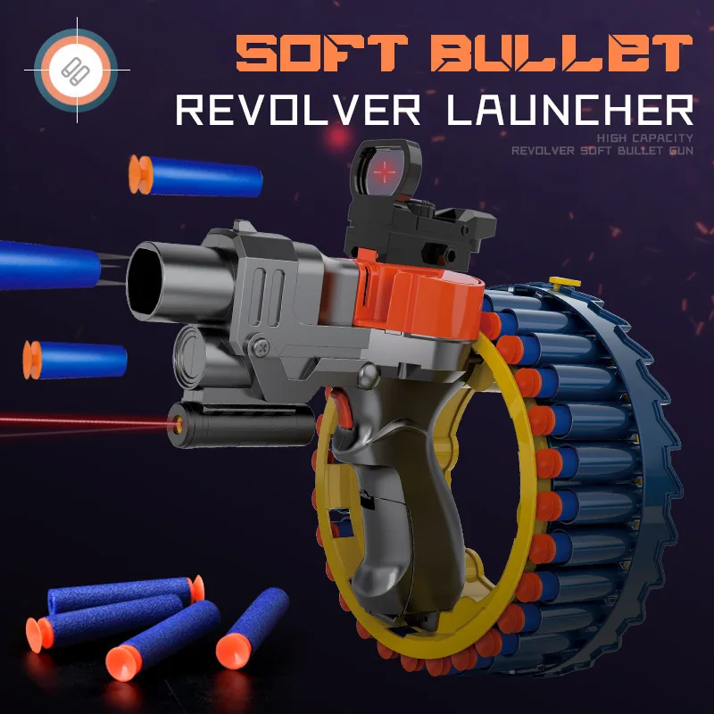 Short pistol toy Electric EVA bracelet wheel soft bullet shooting toy gun outdoor shooting toy