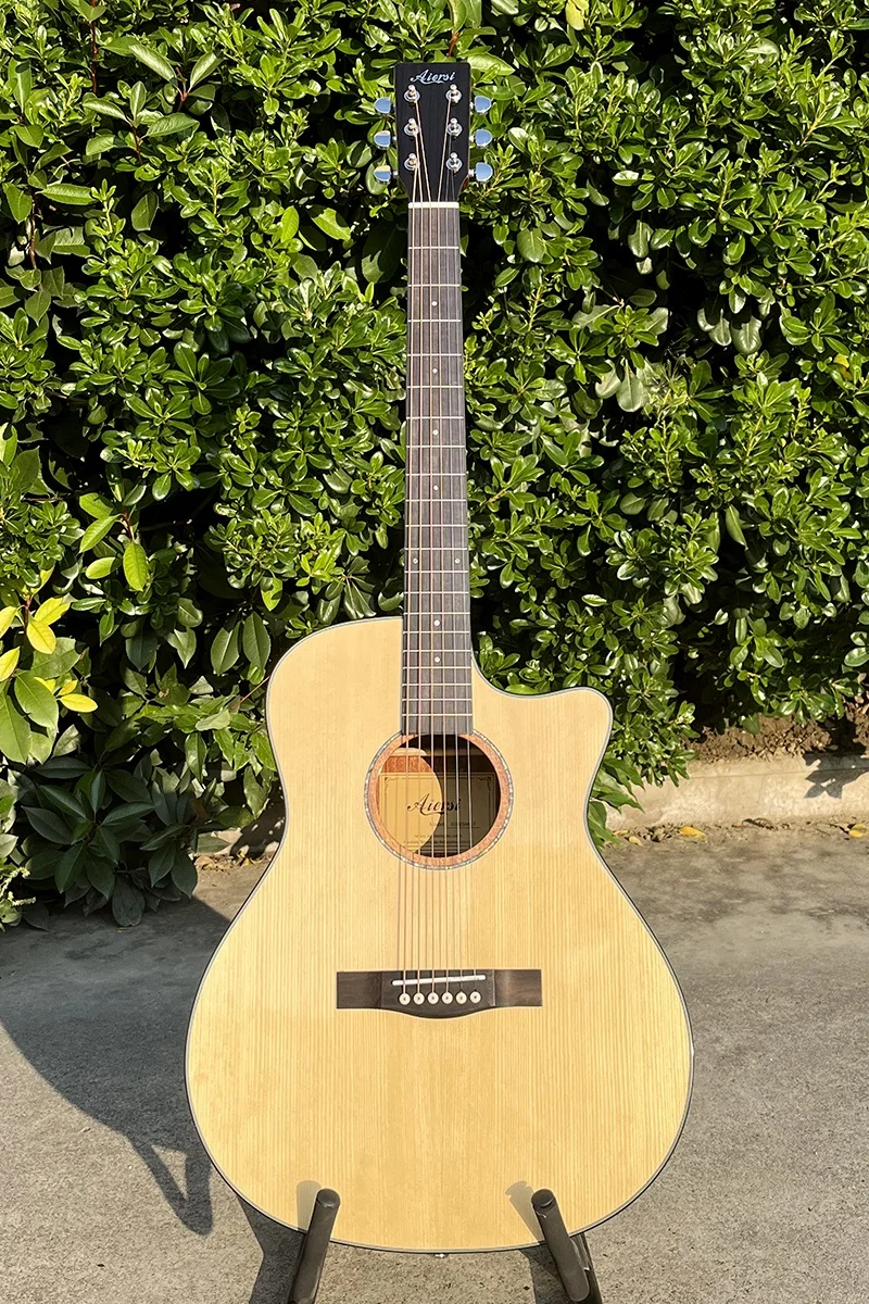 wholesale price Full pack aiersi brand 40 Inch GA body style solid top acoustic guitar for guitarist