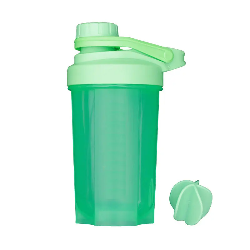 500ml Custom Sturdy Seal Shaker Cups Plastic Protein Shaker Water Bottle With Handle Mixed Ball