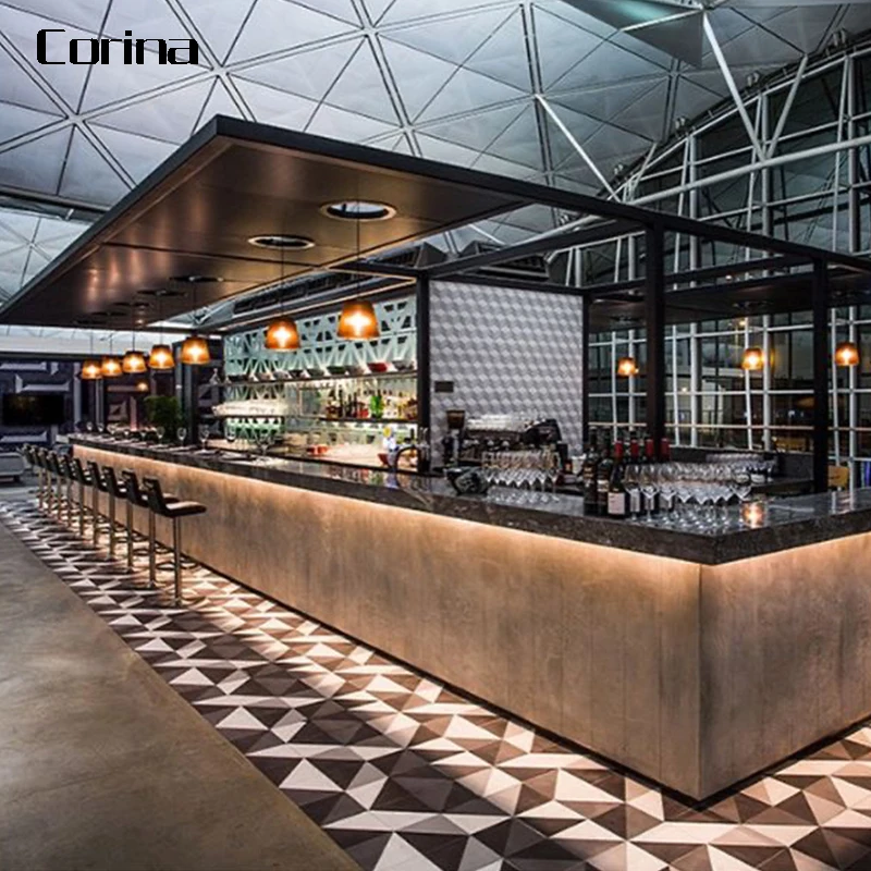 Corina Unique solid surface luxury night club pub modern Design Colorful Bar counter
