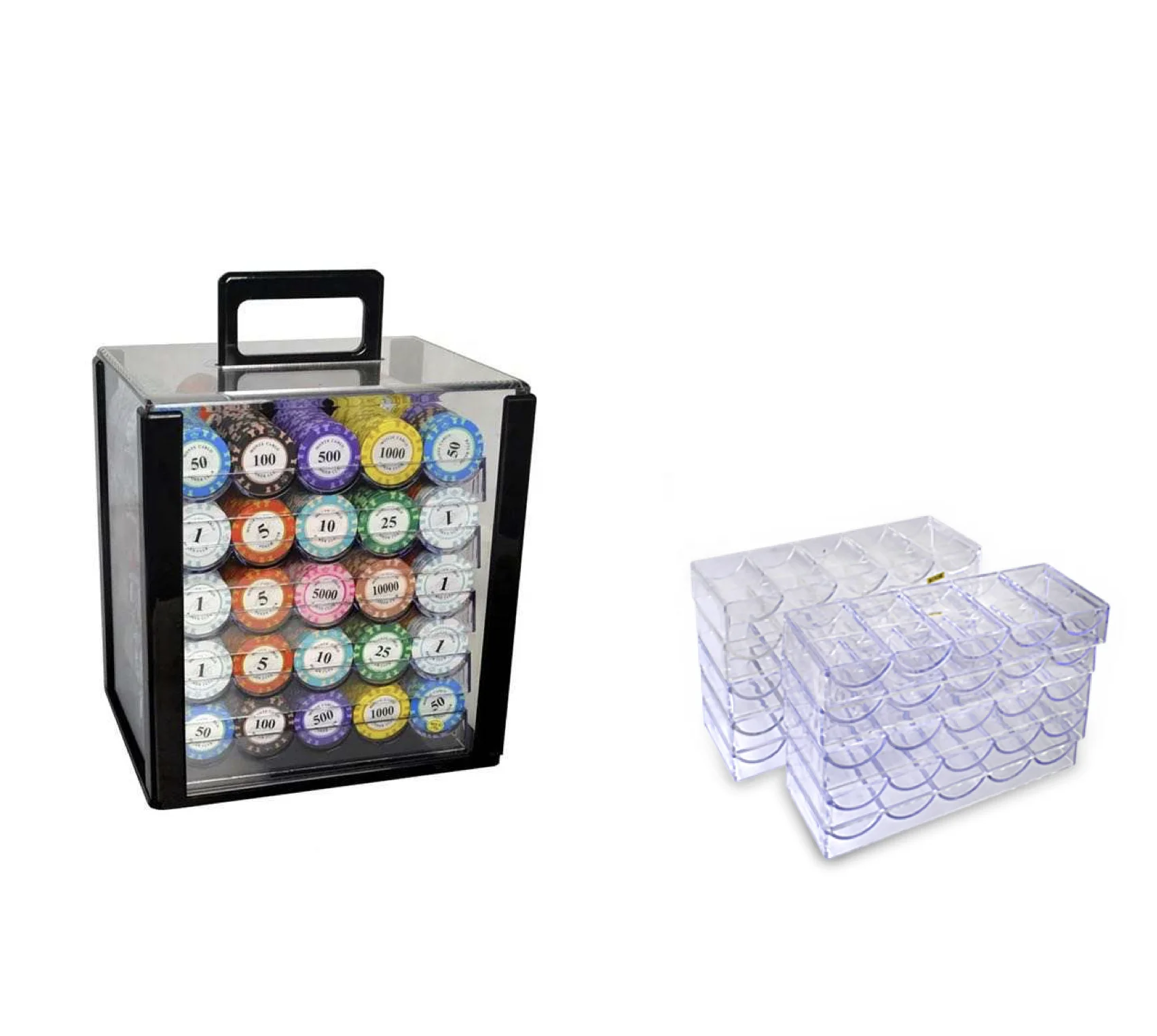 Winxtan factory with chip trays inside 600 poker chips case aluminum acrylic poker chip case
