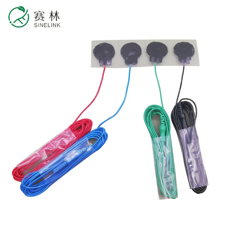 Good Signal Disposable 4 Disks Adhesive Surface Sticky EMG dry Electrode Cable for Signal Transmission
