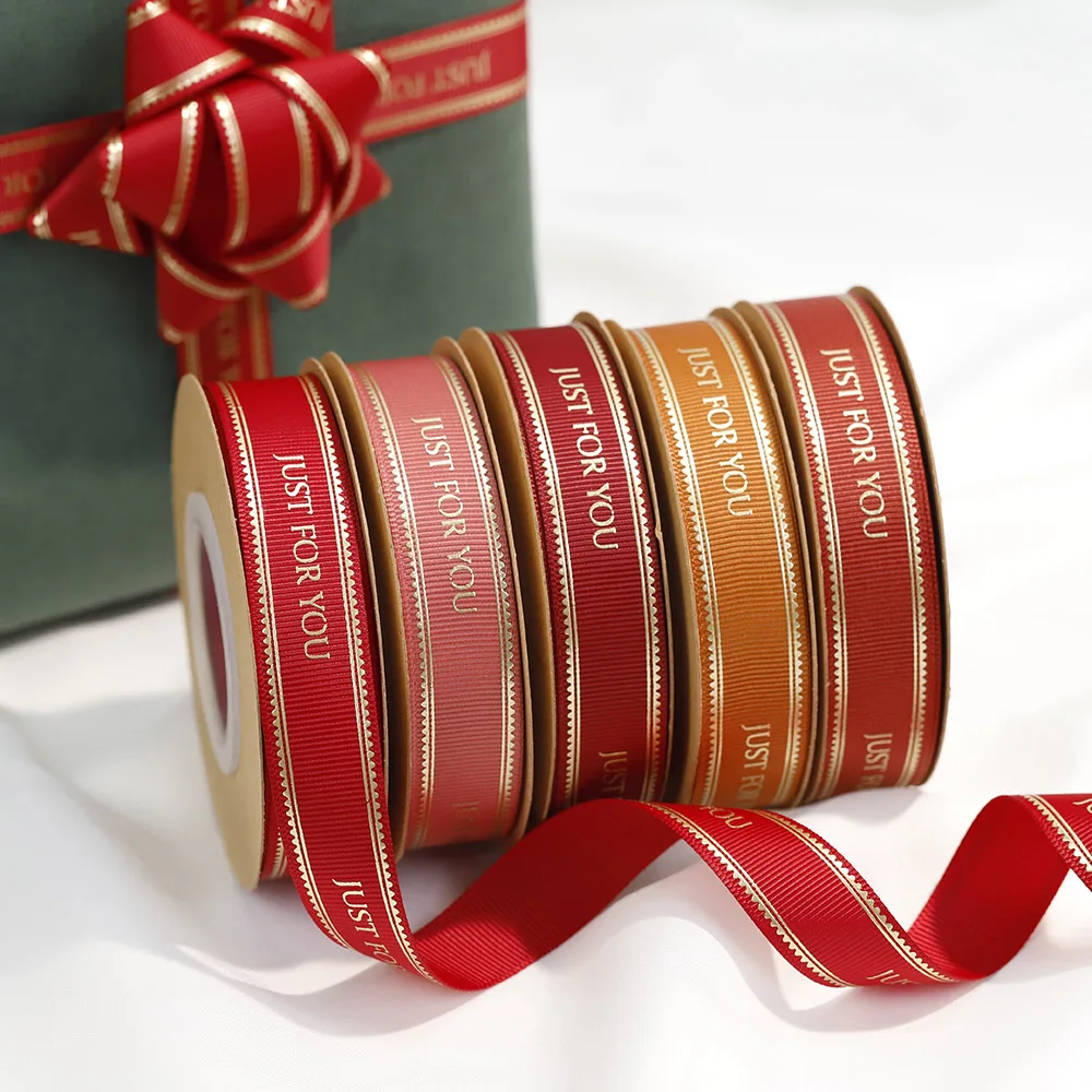 Customized 3D Logo Printed Satin Ribbon Fabric Grosgrain Ribbon for Custom Gifts with Personalized Logos