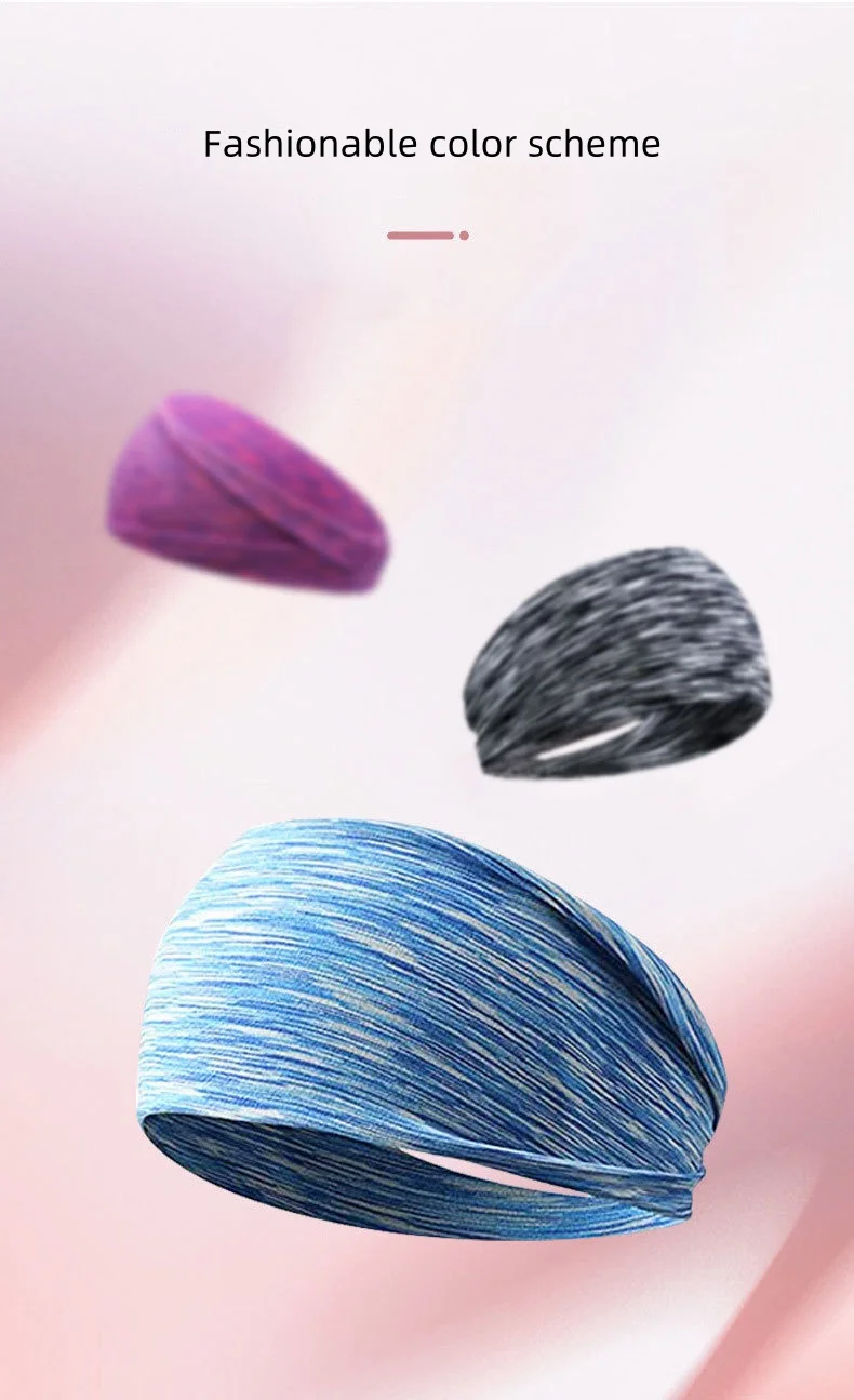 Hot Selling Sweat Absorbing and Breathable Sports Headbands Widened Quick Drying Headscarf Sports Caps Adult 100% Polyester 22g