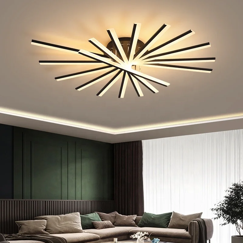 Minimalist Ceiling Lights Living Room Linear Chandelier Lights AC90V-260V Modern Bedroom LED Chandelier