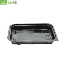 Easy Green Disposable Seafood Blister Frozen Shrimp Take Away Food Large Shallow Plastic Tray With Lids