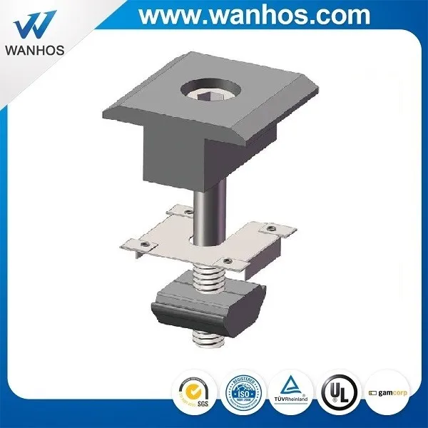 Aluminum Framed Panel Clamps PV Mounting Kits Solar Panel Module Mid Clamp with Bolt and Nut