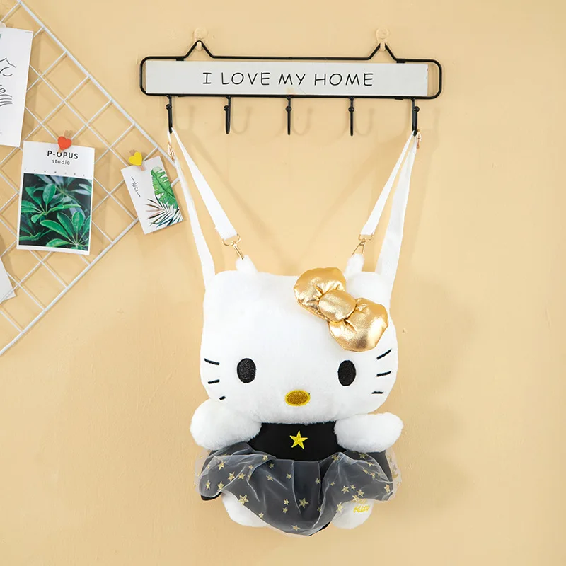 Sanrio Cartoon Kuromi Melody Plush Doll Bag Japanese Style Parent-child Backpack Cute Sanrio Plush Backpack Gifts Kids