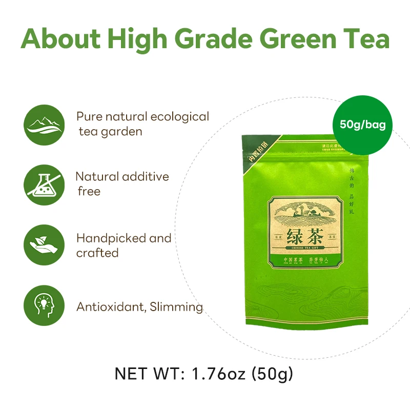 Best selling hot chinese products green dragon tea 50g tea bags needle shaped tea  tummy slimming