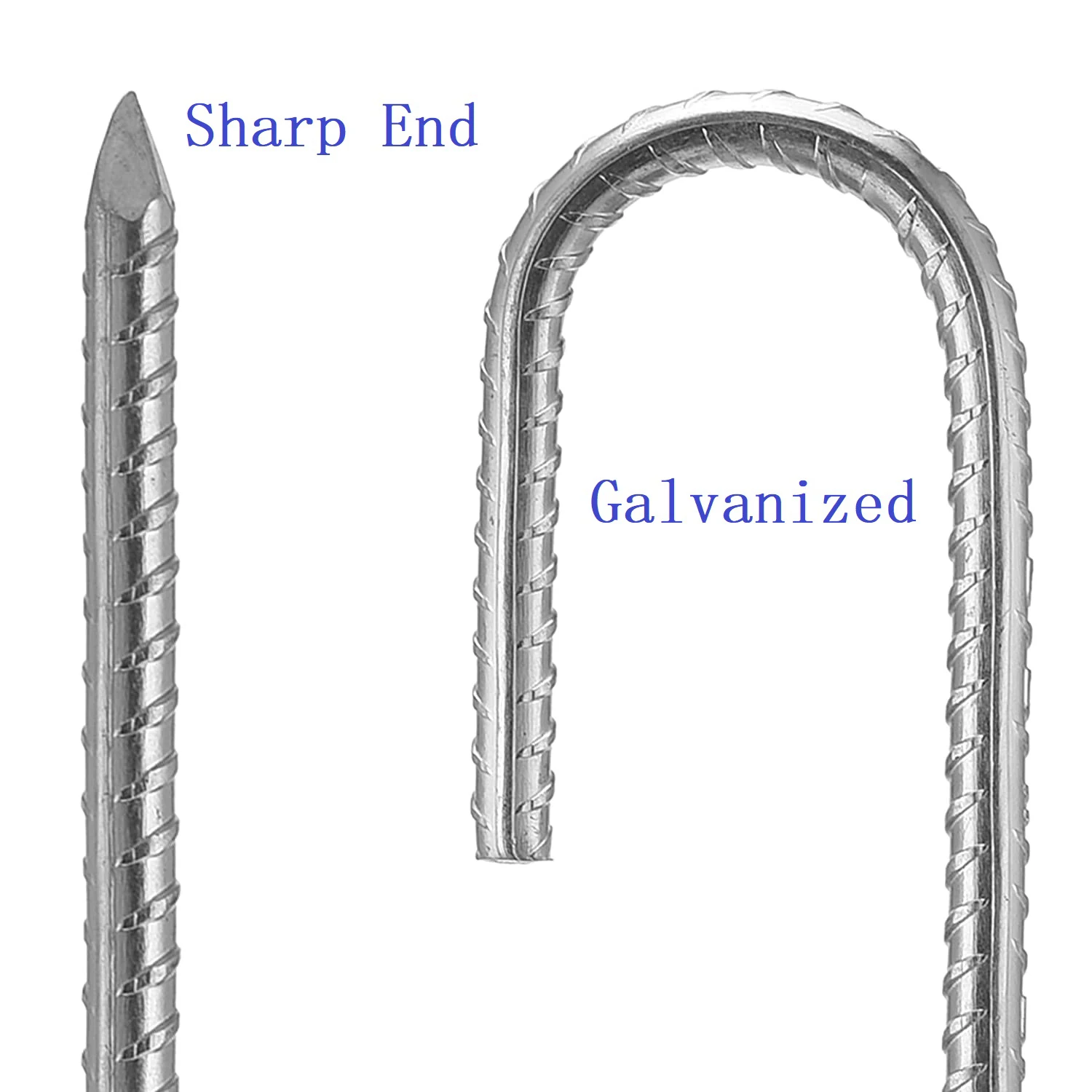 Rust Proof Coated Steel Ground Stakes Anchors/J-Hook Trampoline Stake Anchors