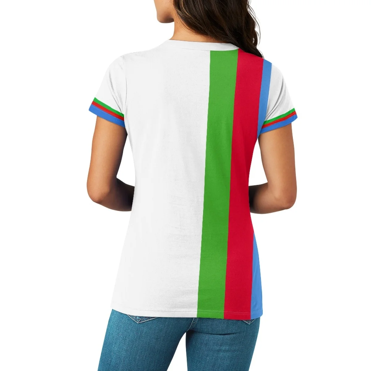 Wholesale Low Price High Quality Eritrea T Shirts Summer V Neck Sexy Eritrean Flag Custom T Shirt Women Casual Gym Top Clothes