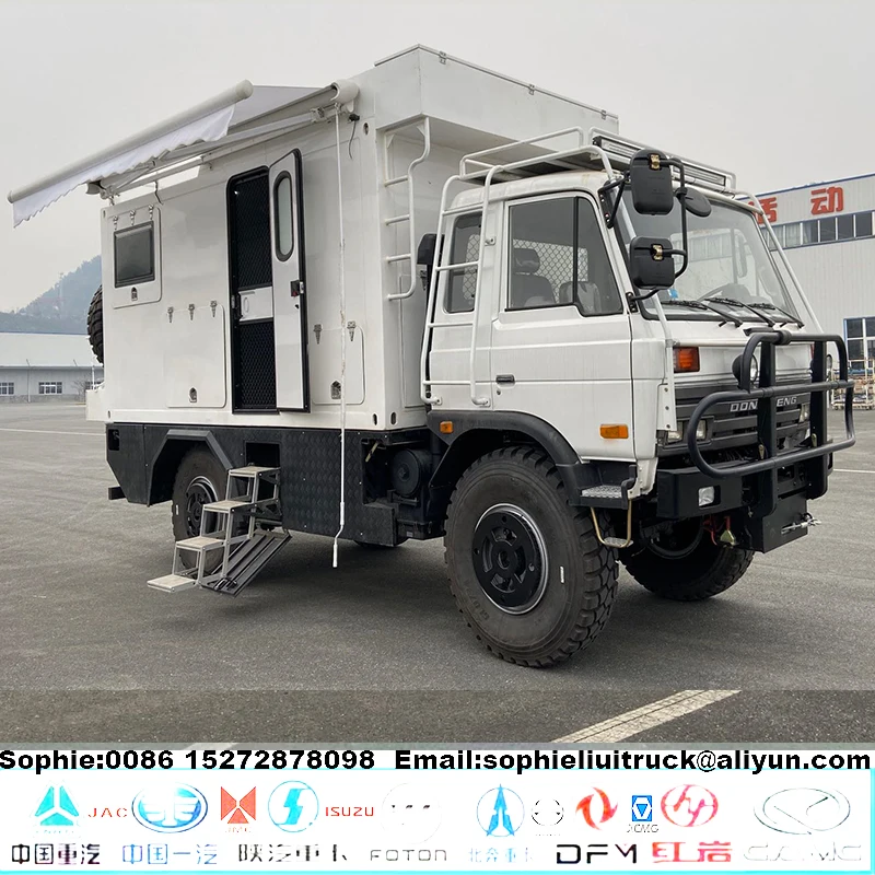 Manufacturer DONGFENG Desert 4x4 6x6 AWD Off Road Trucks 6x6 Off-road Touring Van Truck Desert Camper Truck Motor Home Vehicle