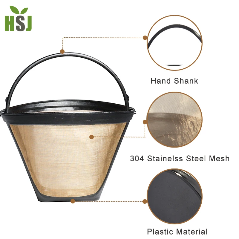 Stainless Steel Coffee Filter,8-12 Cup Basket Reusable Metal Filter for Black & Deckers Machines