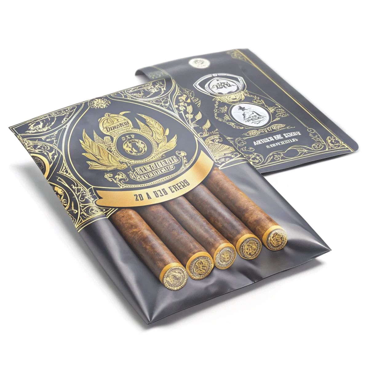 Custom Zipper Pouch for Cigars PE Plastic Gravure Printed Humidor with Recycled Materials